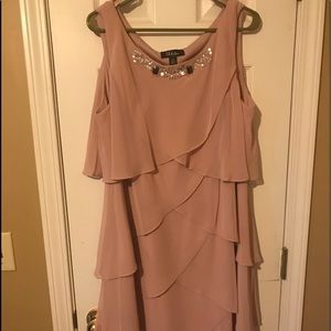 Blush colored formal dress